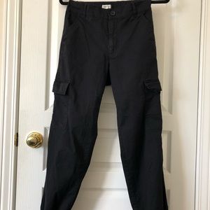 High-Waisted Black Cargo Pants